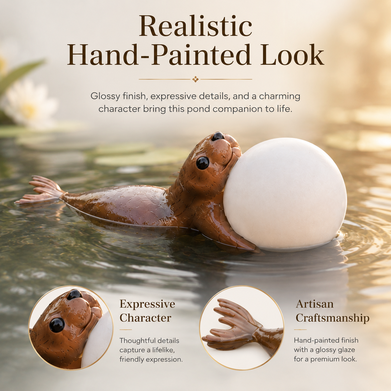 Cute Floating Seal Pond Companion Garden Decoration