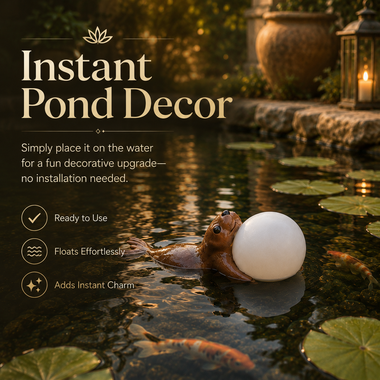 Cute Floating Seal Pond Companion Garden Decoration