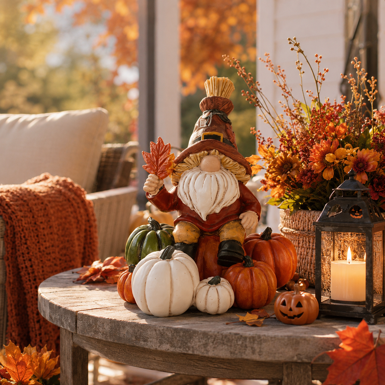Autumn Harvest Pumpkin Resin Décor