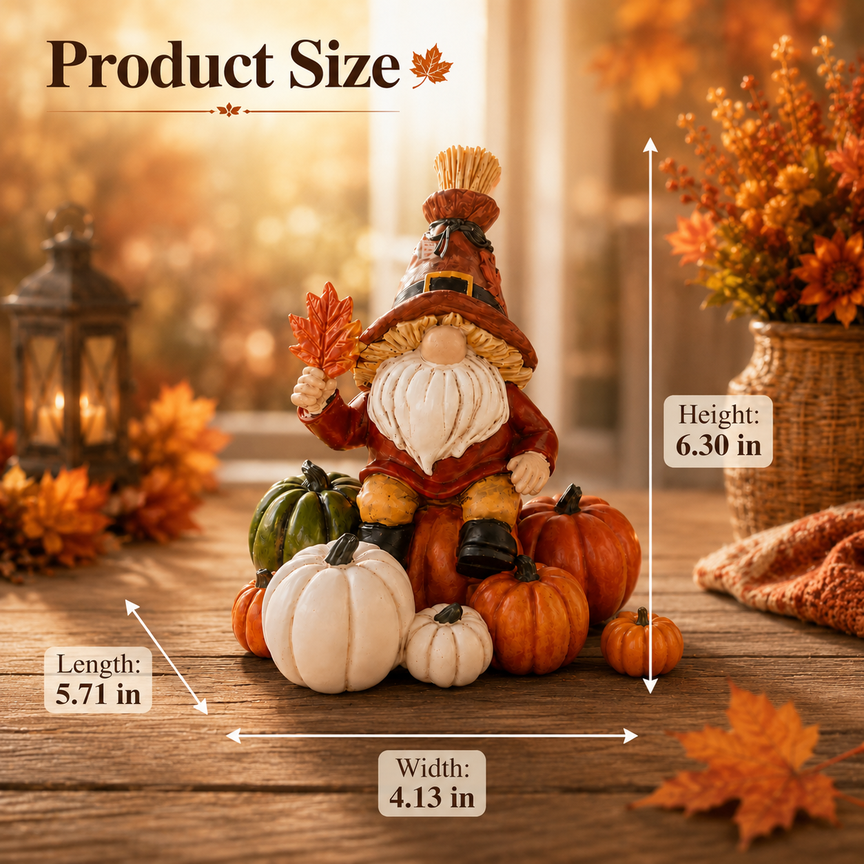 Autumn Harvest Pumpkin Resin Décor