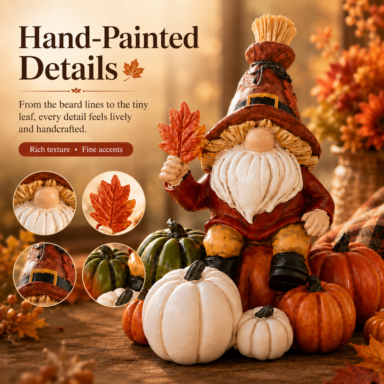 Autumn Harvest Pumpkin Resin Décor