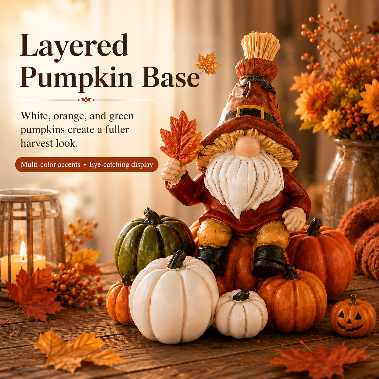 Autumn Harvest Pumpkin Resin Décor