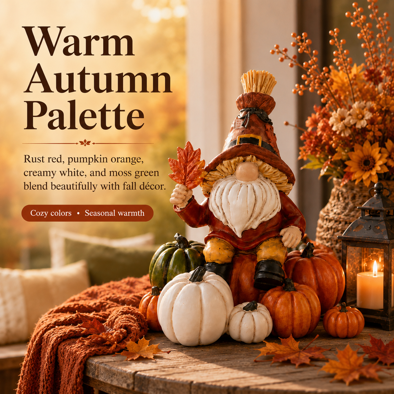 Autumn Harvest Pumpkin Resin Décor