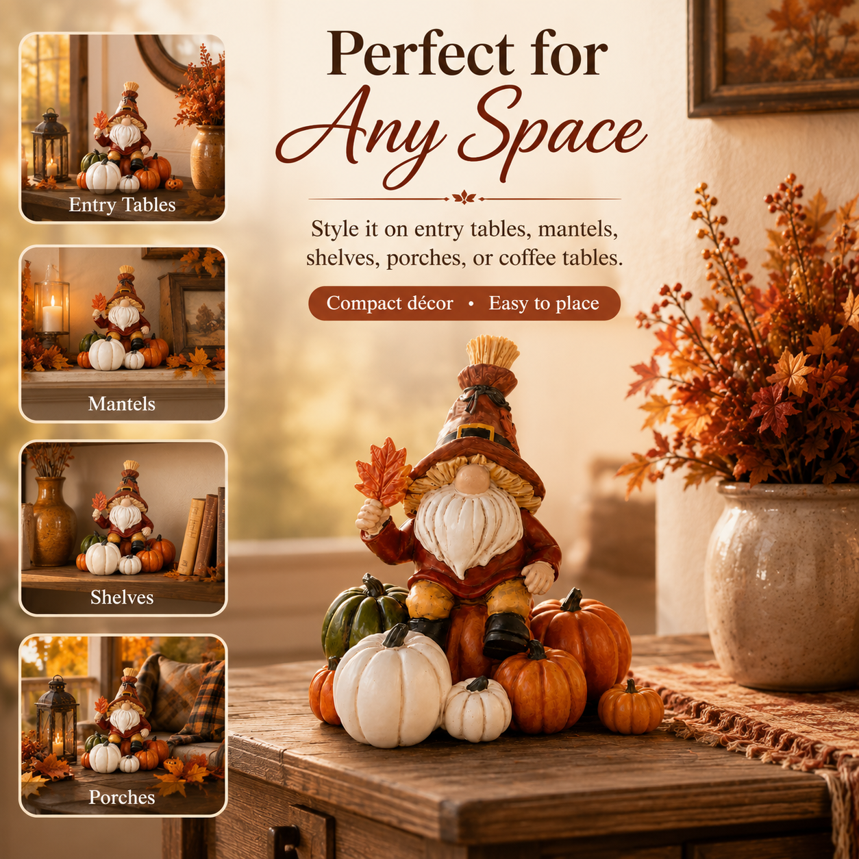 Autumn Harvest Pumpkin Resin Décor