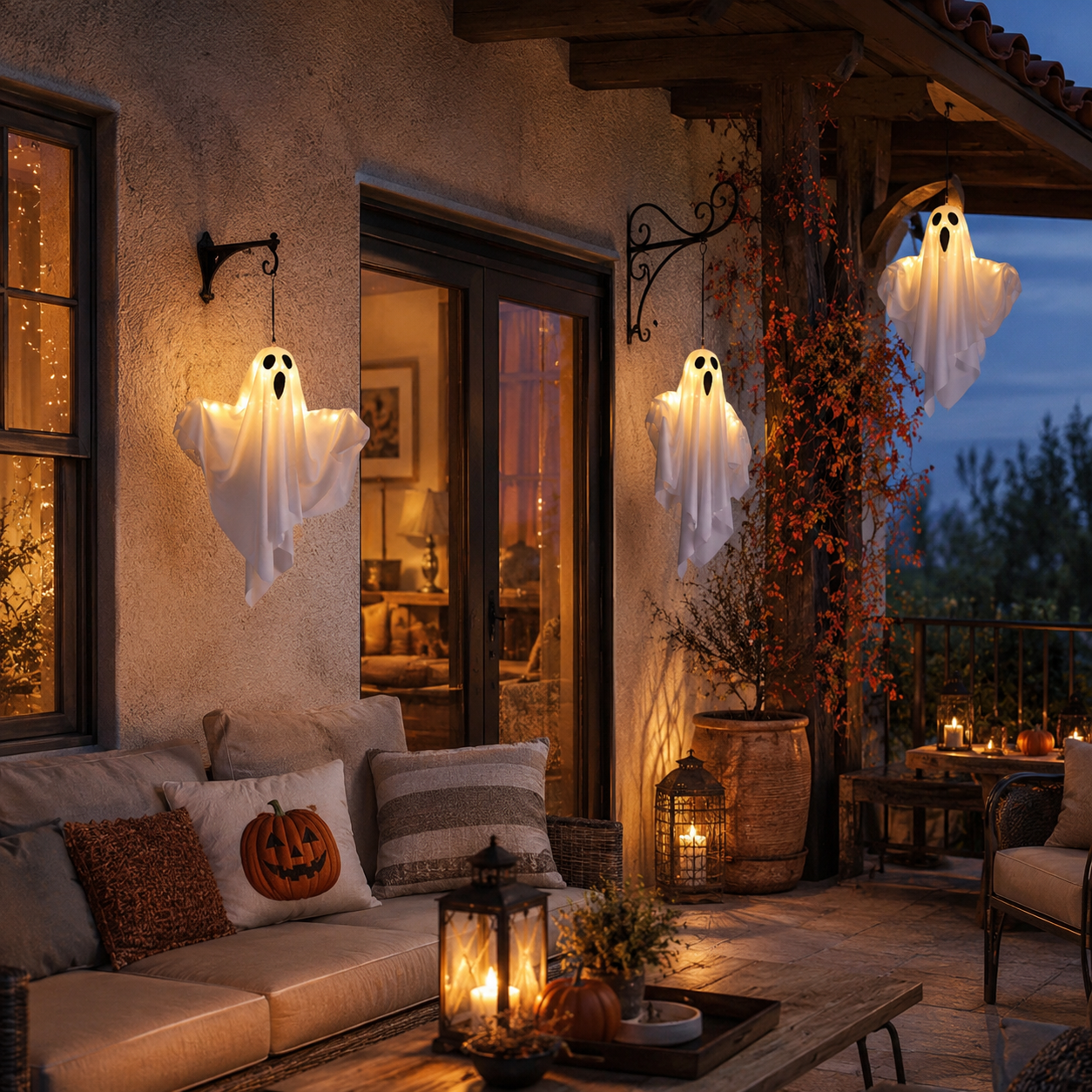 Spooky-Cute Hanging Ghost Lights – Light Up Your Halloween Nights with Charm