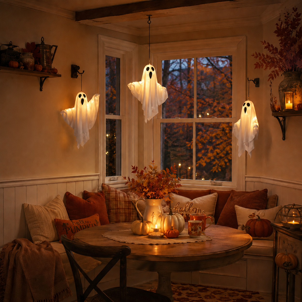 Spooky-Cute Hanging Ghost Lights – Light Up Your Halloween Nights with Charm