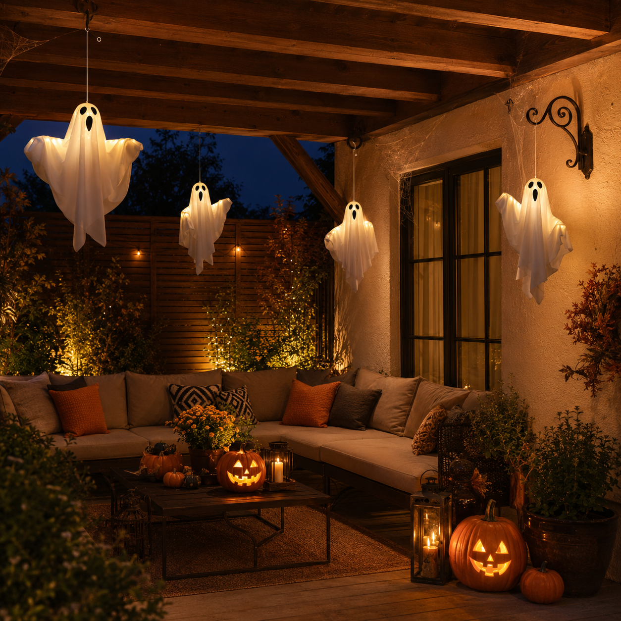 Spooky-Cute Hanging Ghost Lights – Light Up Your Halloween Nights with Charm