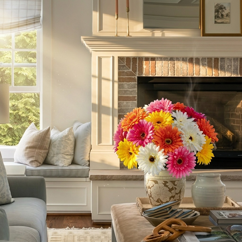 Full Bloom Artificial Daisy Bouquet For Home Décor