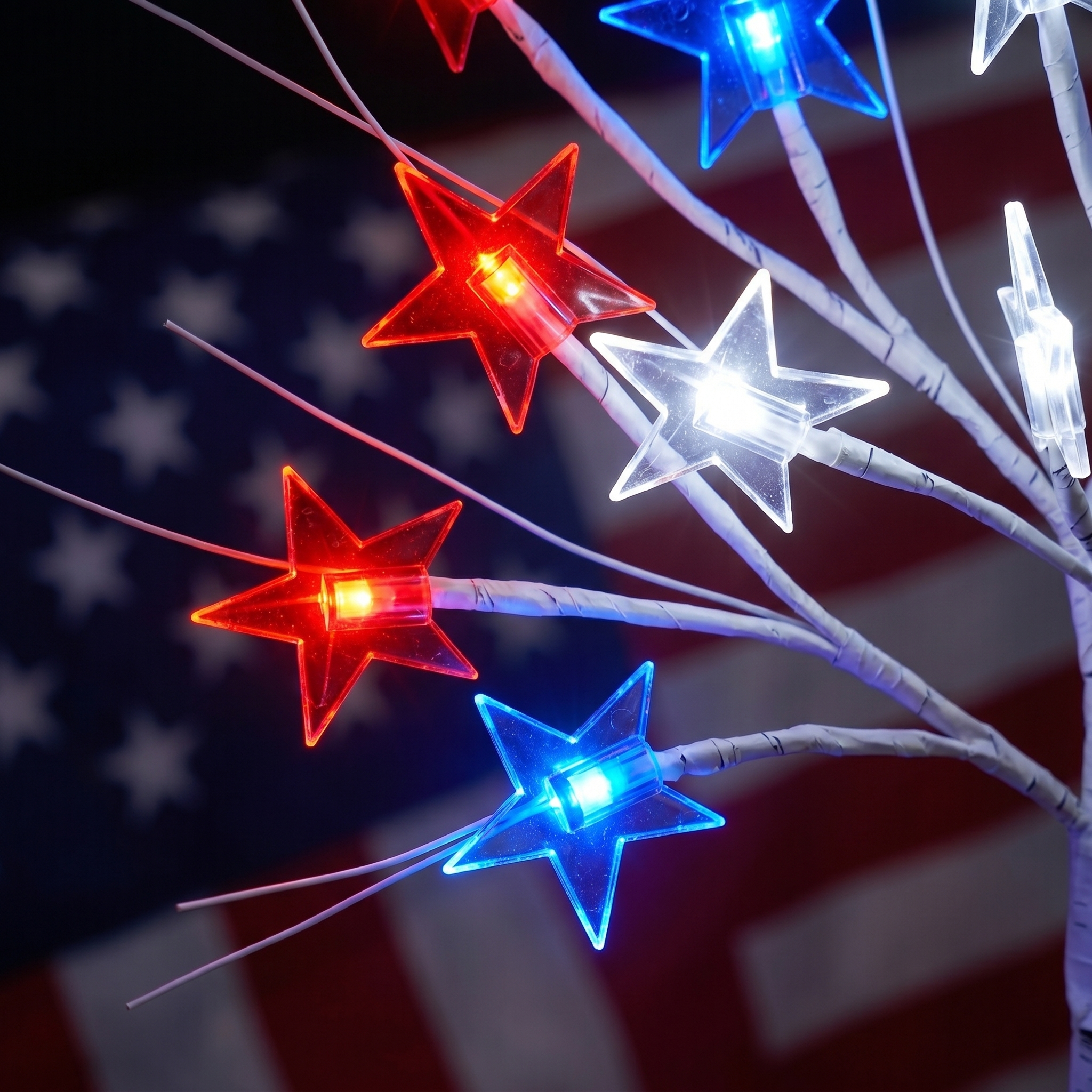Independent Decorative Lights With 24 LEDs, 8 Flashing Modes, And Powered By USB Battery Box.