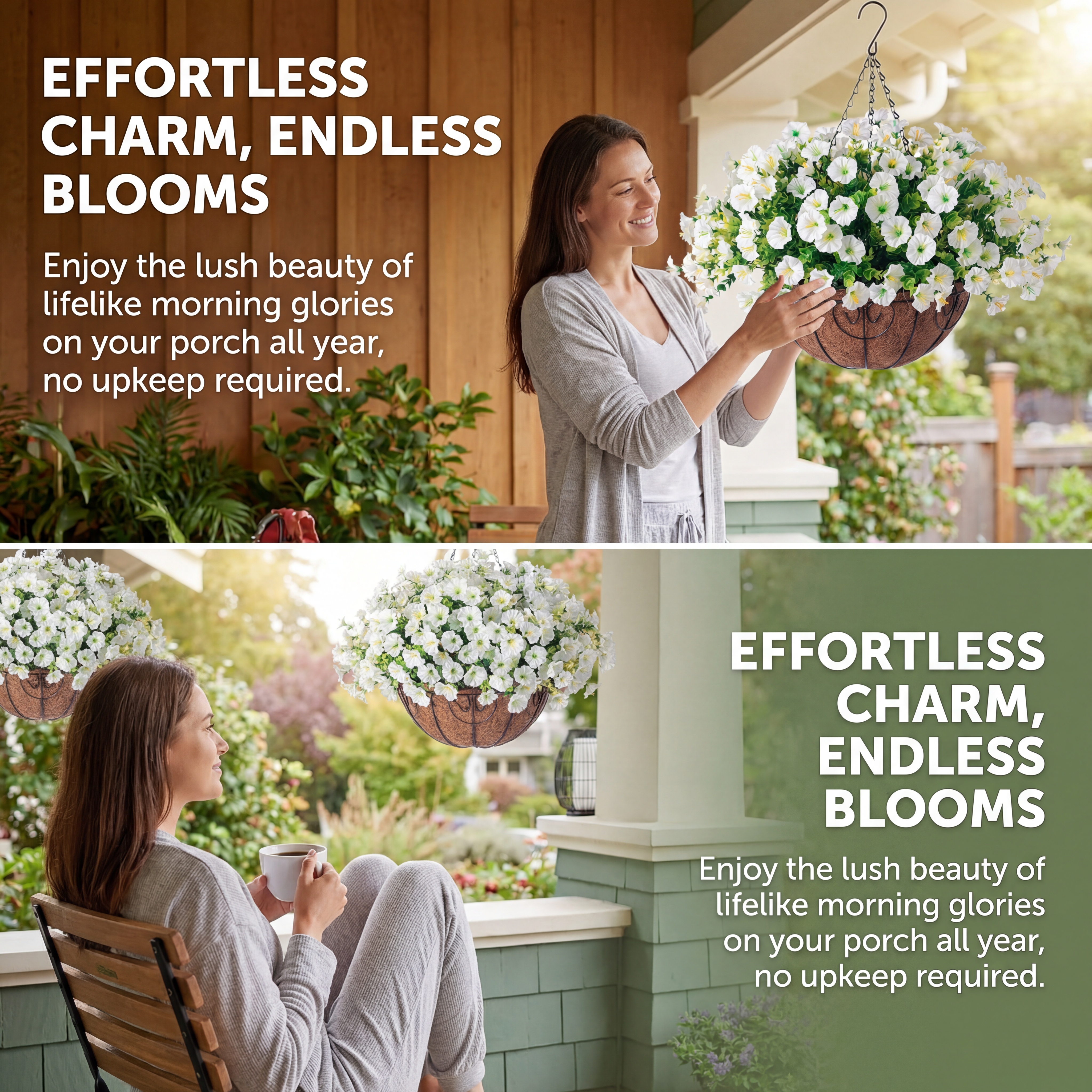 Full Bloom Hanging Morning Glory Basket