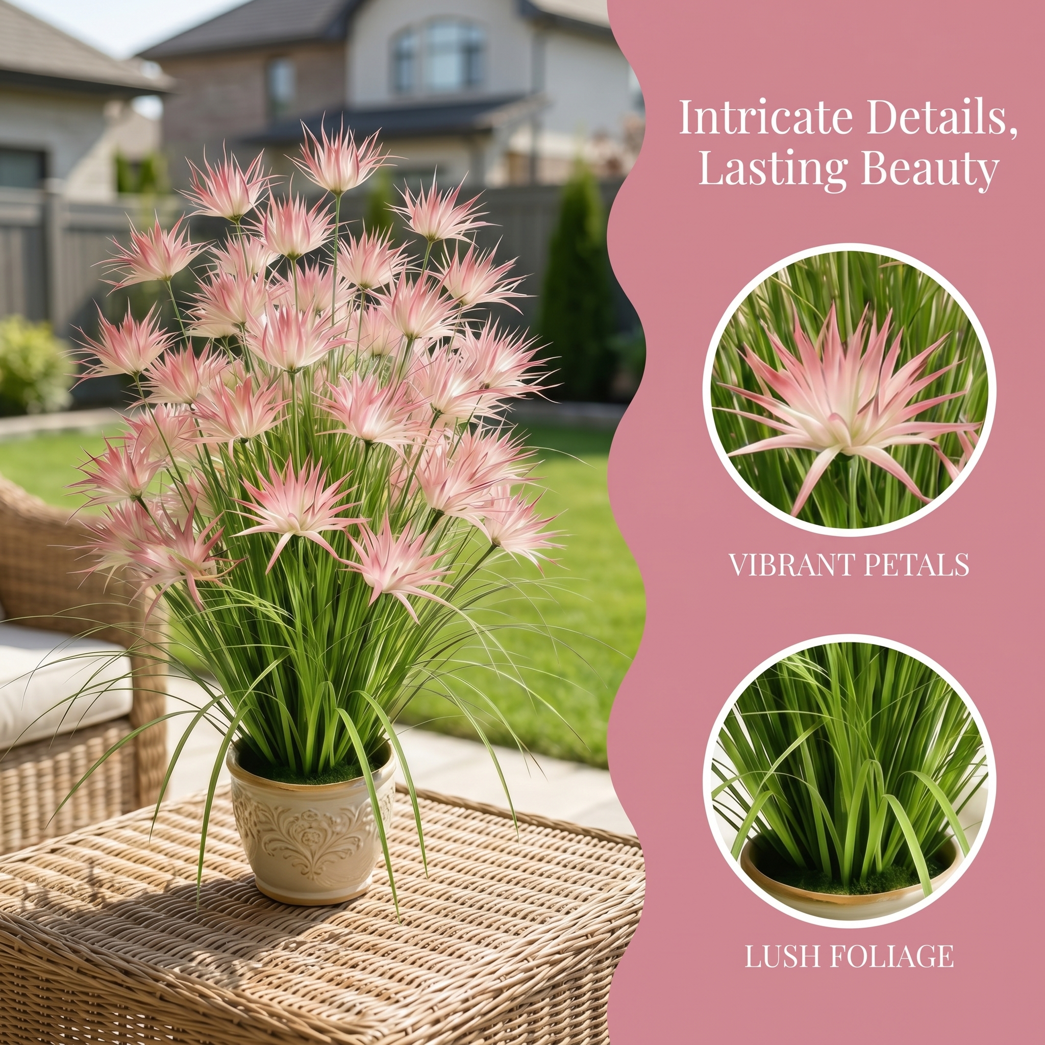 Outdoor Artificial Purple Foliage Orchids And Reeds