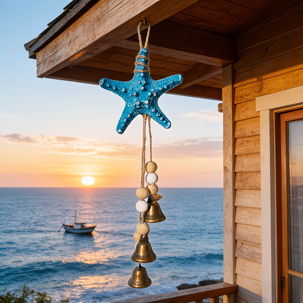 Coastal Style Resin Starfish Wind Chime