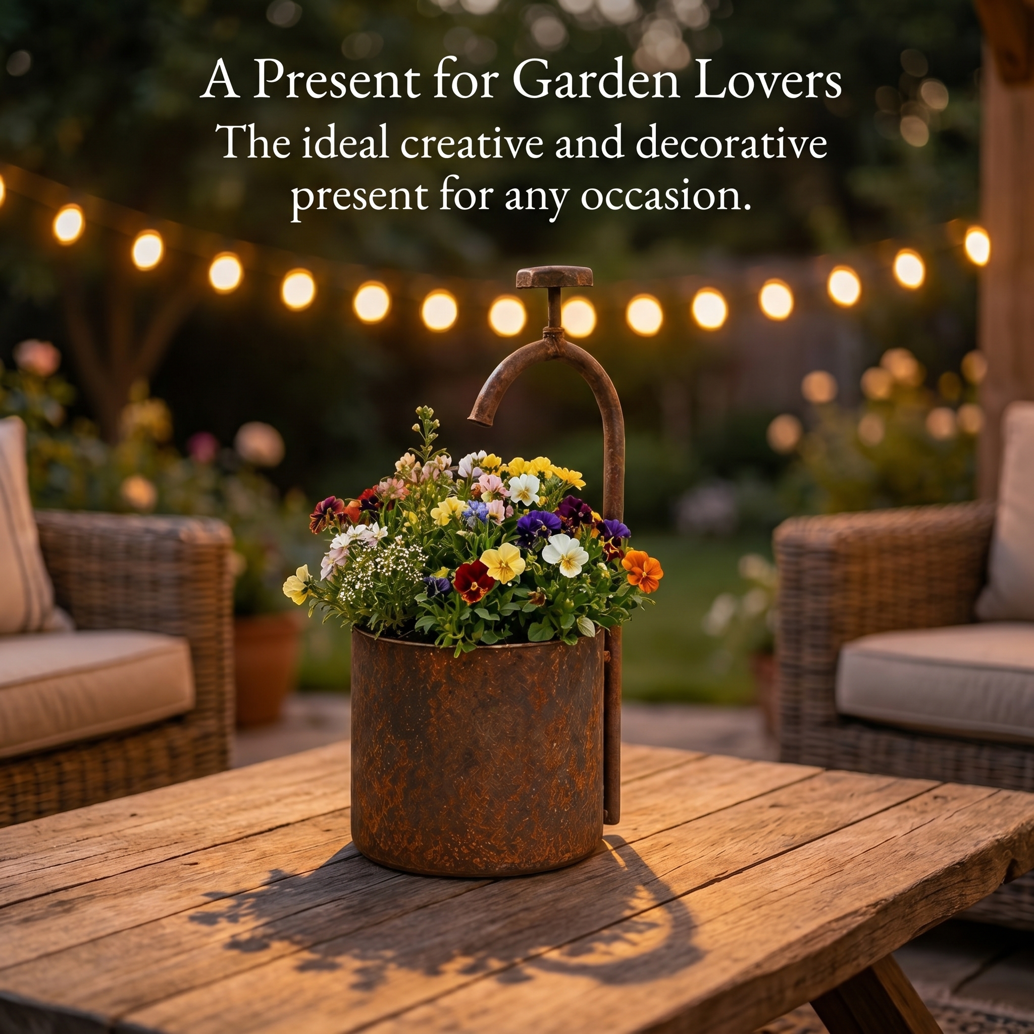 Vintage Wrought Iron Well-Shaped Planter