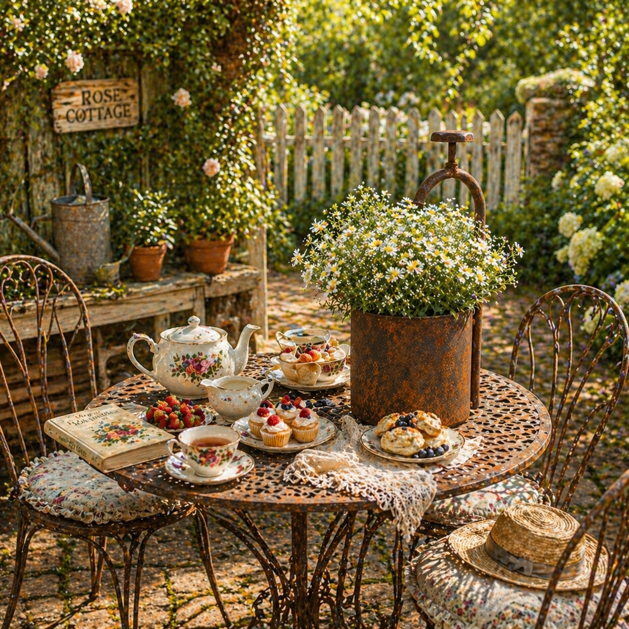 Vintage Wrought Iron Well-Shaped Planter