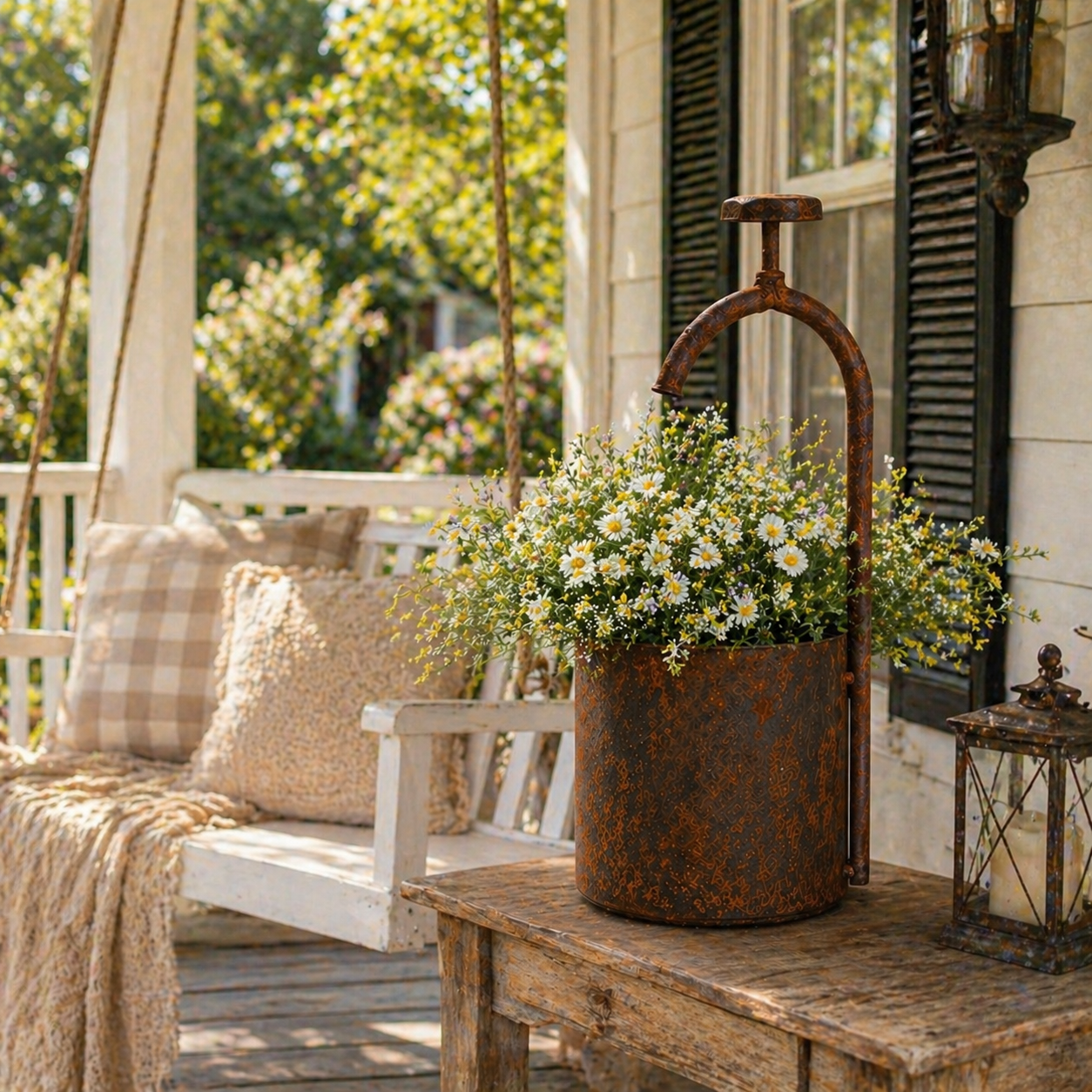 Vintage Wrought Iron Well-Shaped Planter