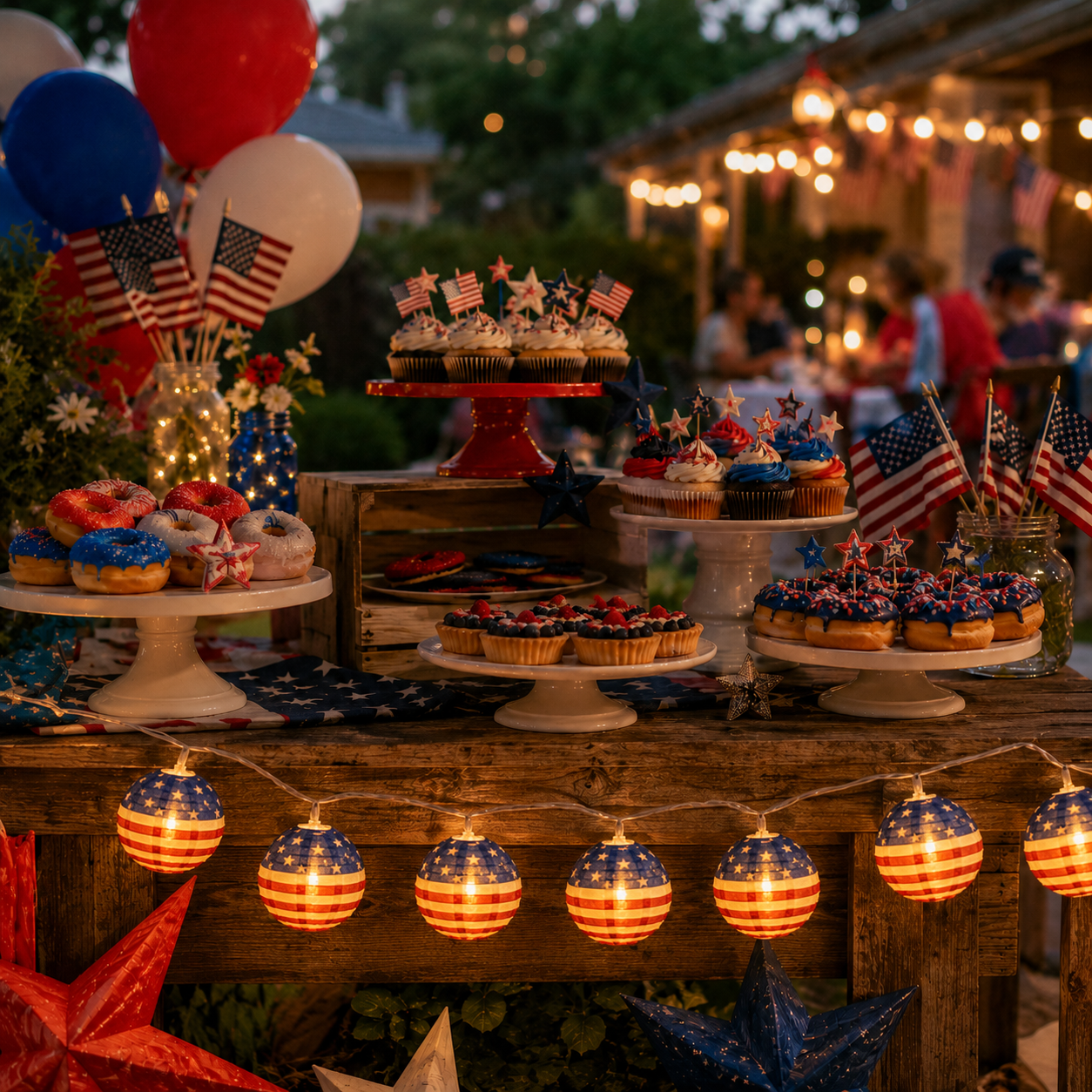 American Flag Waterproof LED String Lights