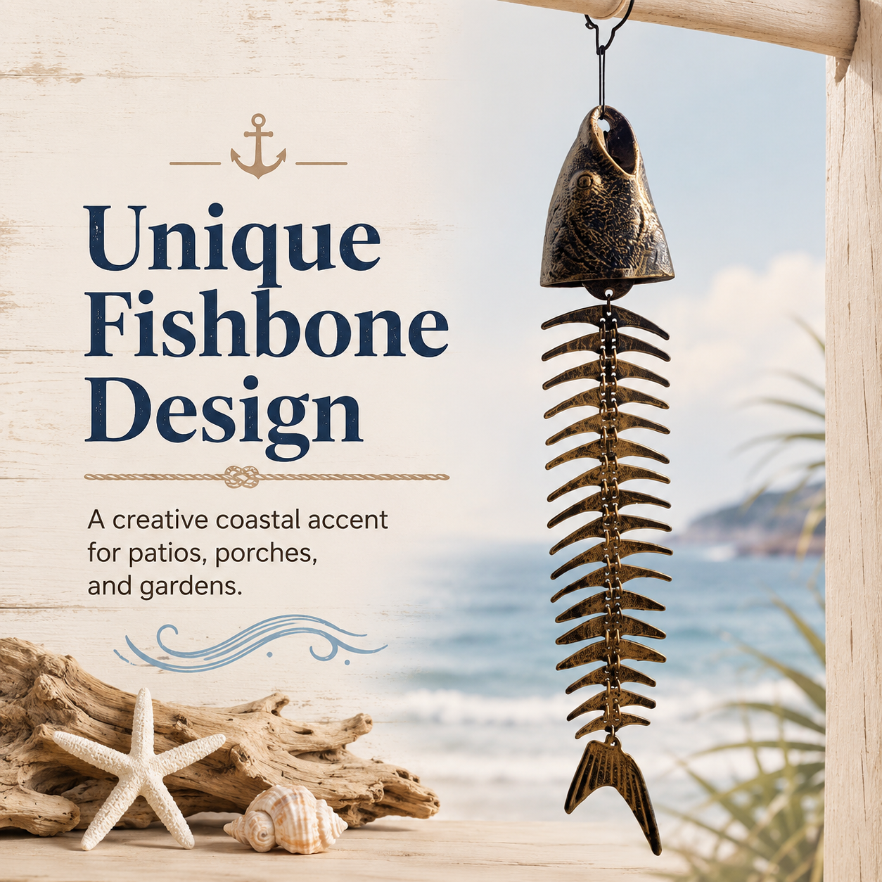 Fishbone Metal Wind Chime