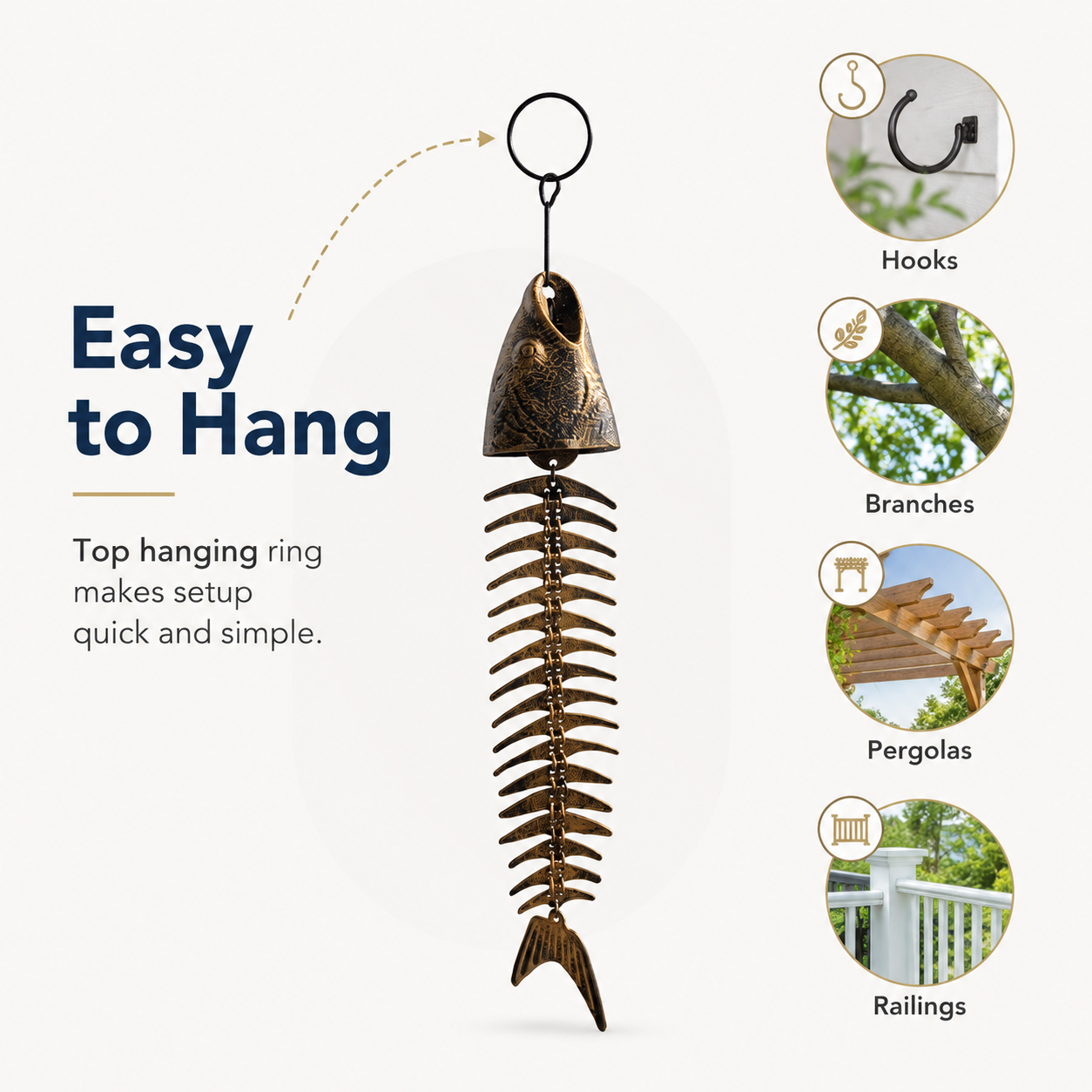Fishbone Metal Wind Chime