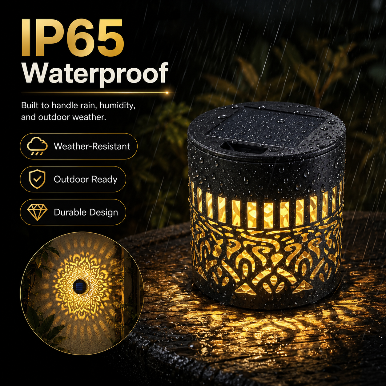 2-PCS Metal Outdoor LED Mandala Cutout Wall Lights