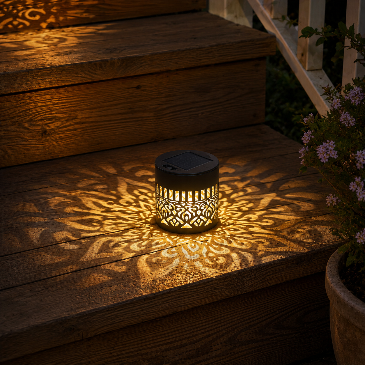 2-PCS Metal Outdoor LED Mandala Cutout Wall Lights
