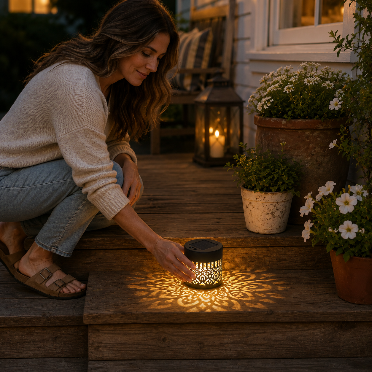 2-PCS Metal Outdoor LED Mandala Cutout Wall Lights