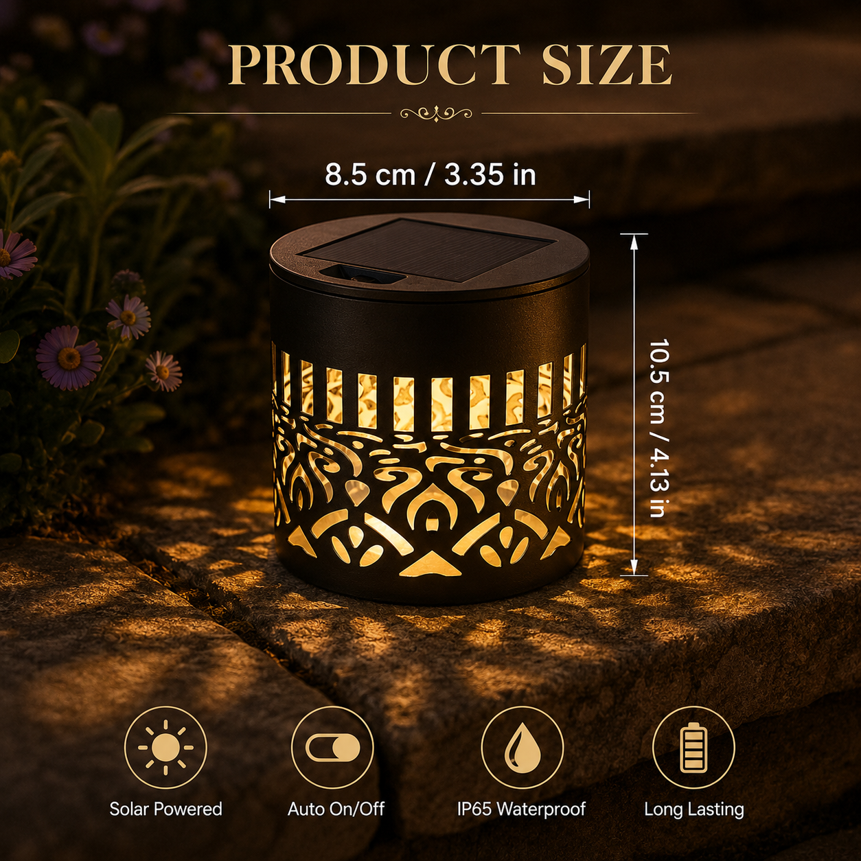 2-PCS Metal Outdoor LED Mandala Cutout Wall Lights