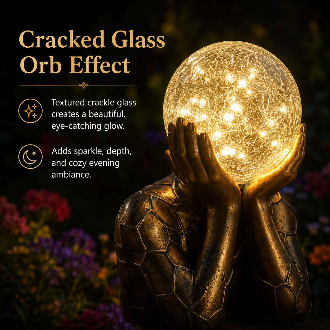 "Thinker" Solar Garden Statue