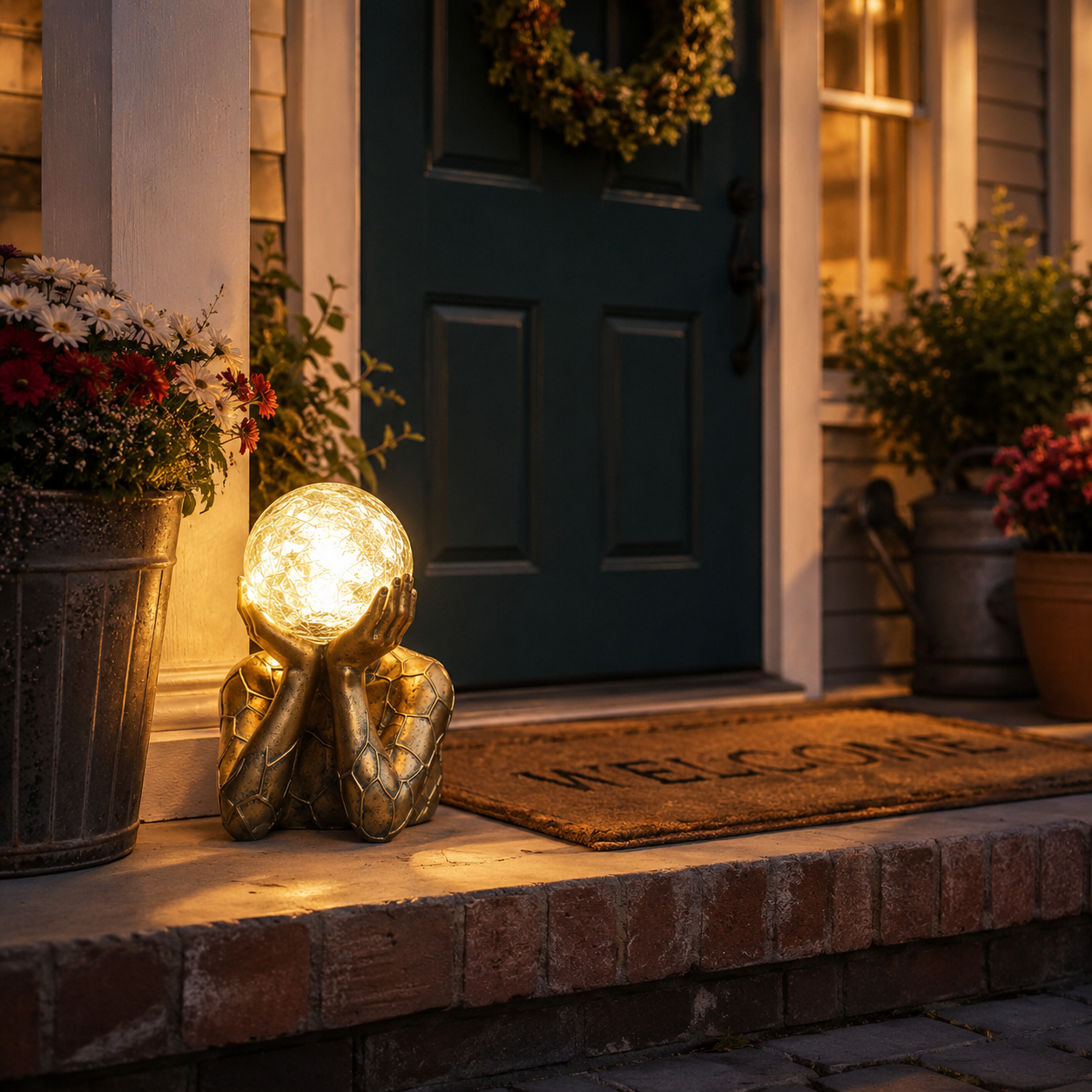 "Thinker" Solar Garden Statue