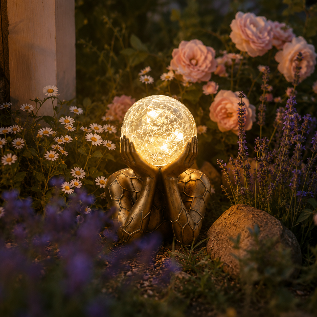 "Thinker" Solar Garden Statue
