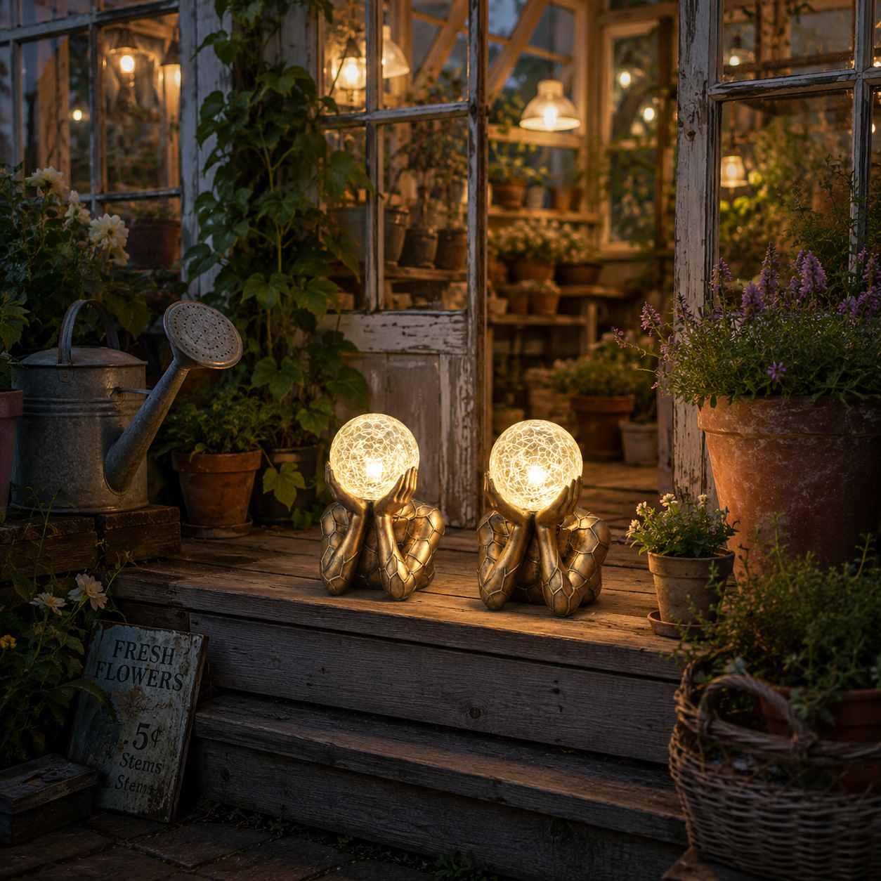 "Thinker" Solar Garden Statue