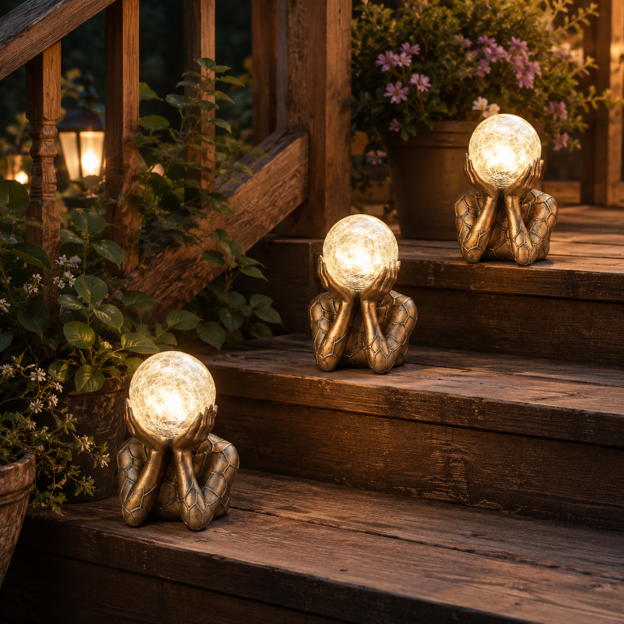 "Thinker" Solar Garden Statue