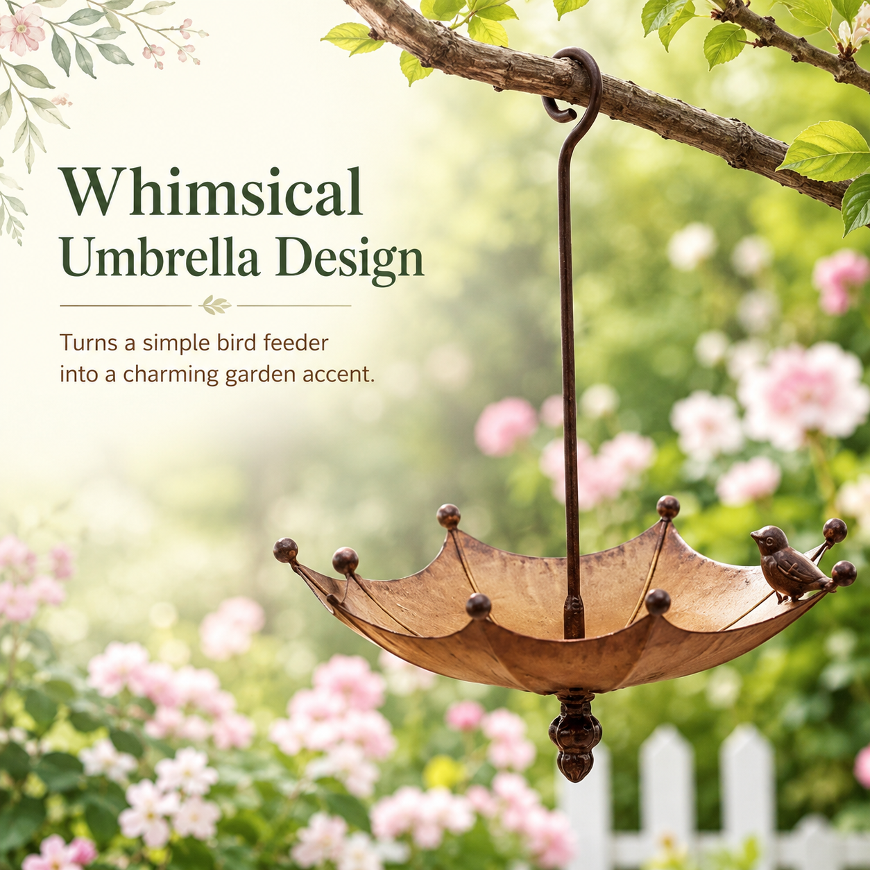 Vintage Umbrella Hanging Bird Feeder,