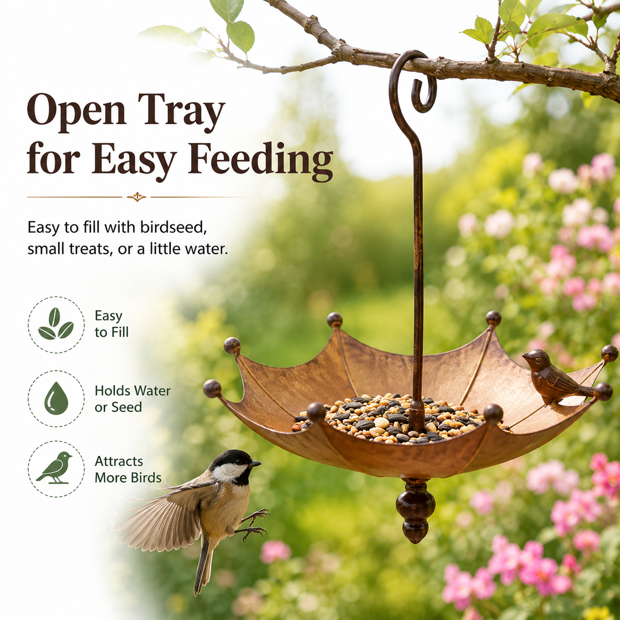 Vintage Umbrella Hanging Bird Feeder,