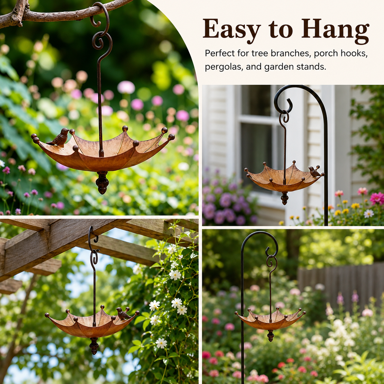Vintage Umbrella Hanging Bird Feeder,