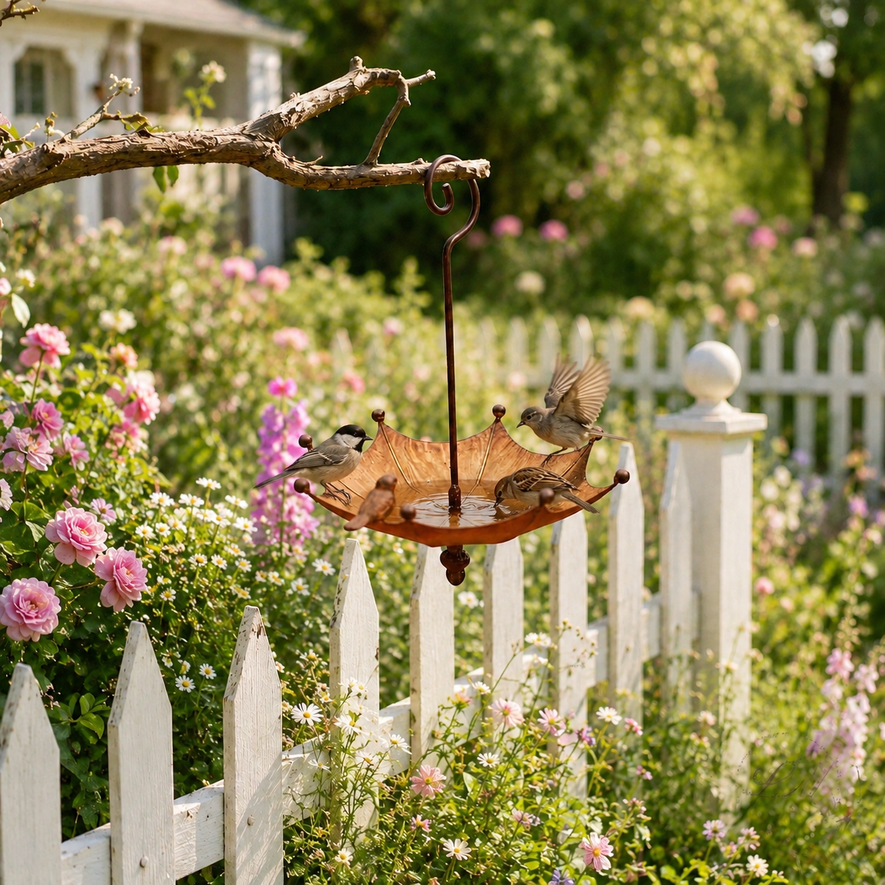 Vintage Umbrella Hanging Bird Feeder,