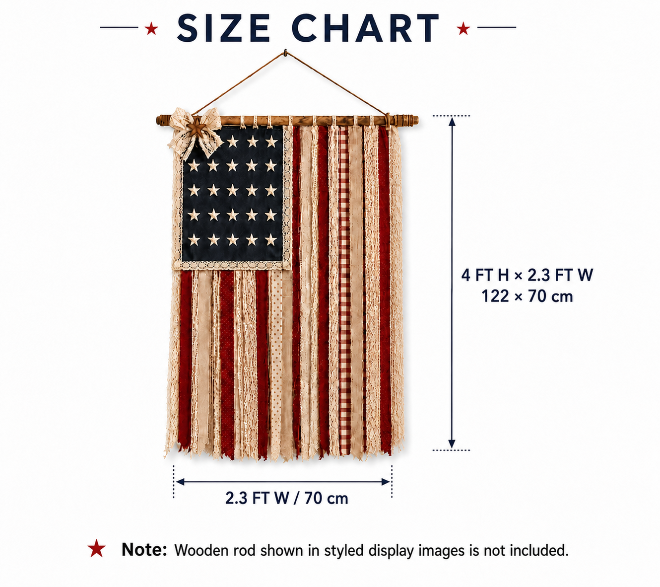 4 x 2.3 FT Lighted Patriotic Wall Hanging Banne