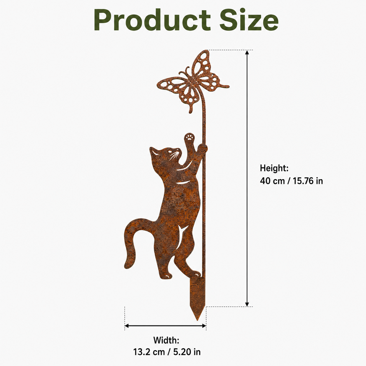 Butterfly-Shaped Metal Cat Garden Floor Holder