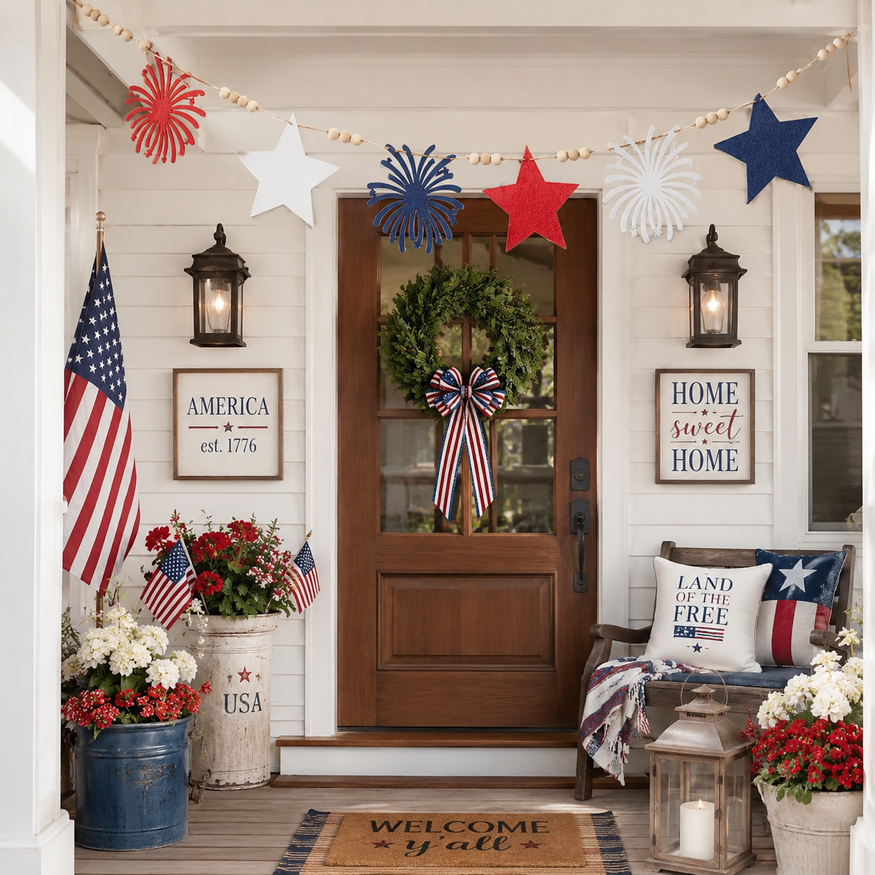 7.22 ft Felt Star Garland