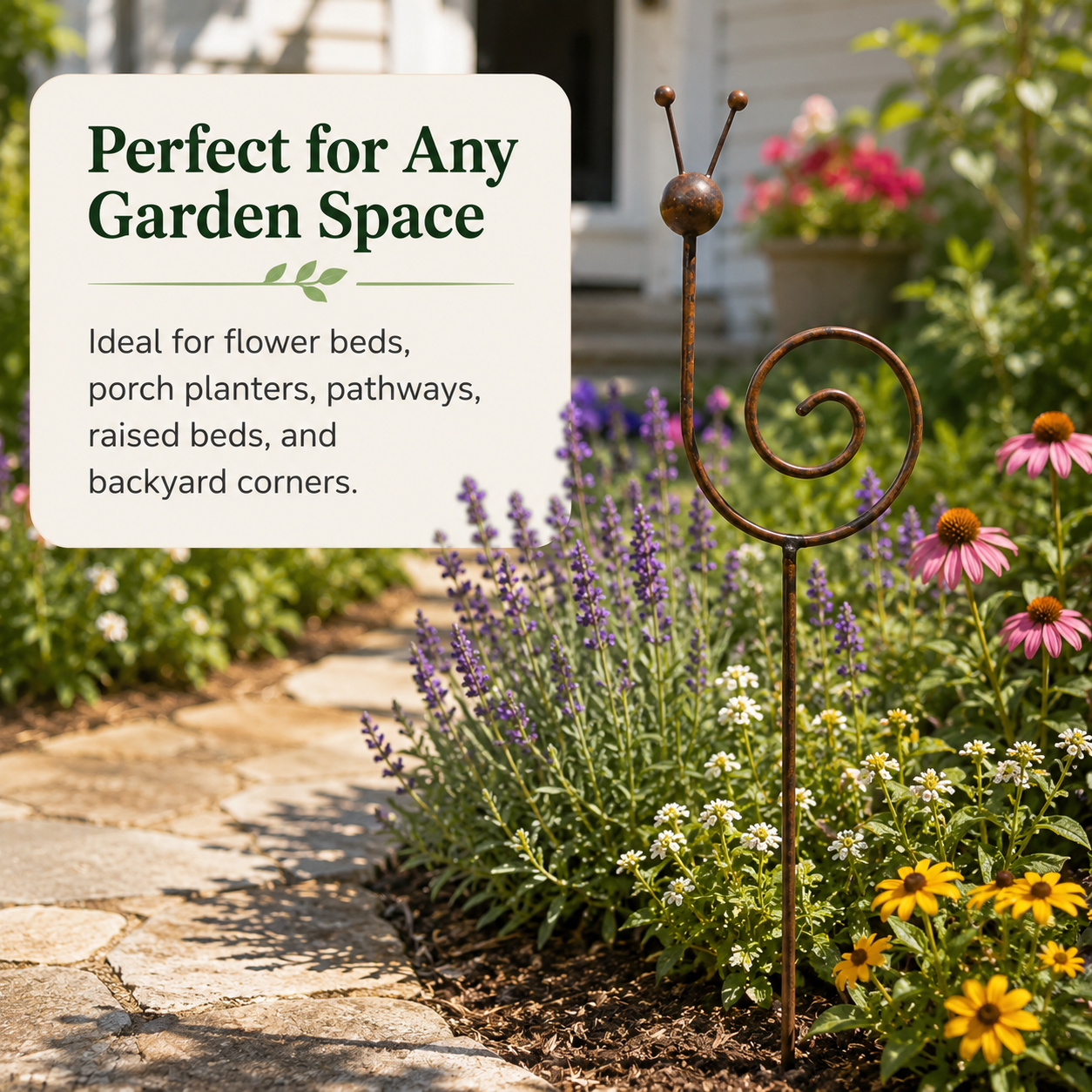Rustic Metal Snail Garden Stake
