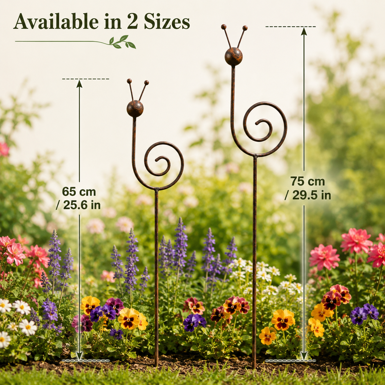 Rustic Metal Snail Garden Stake