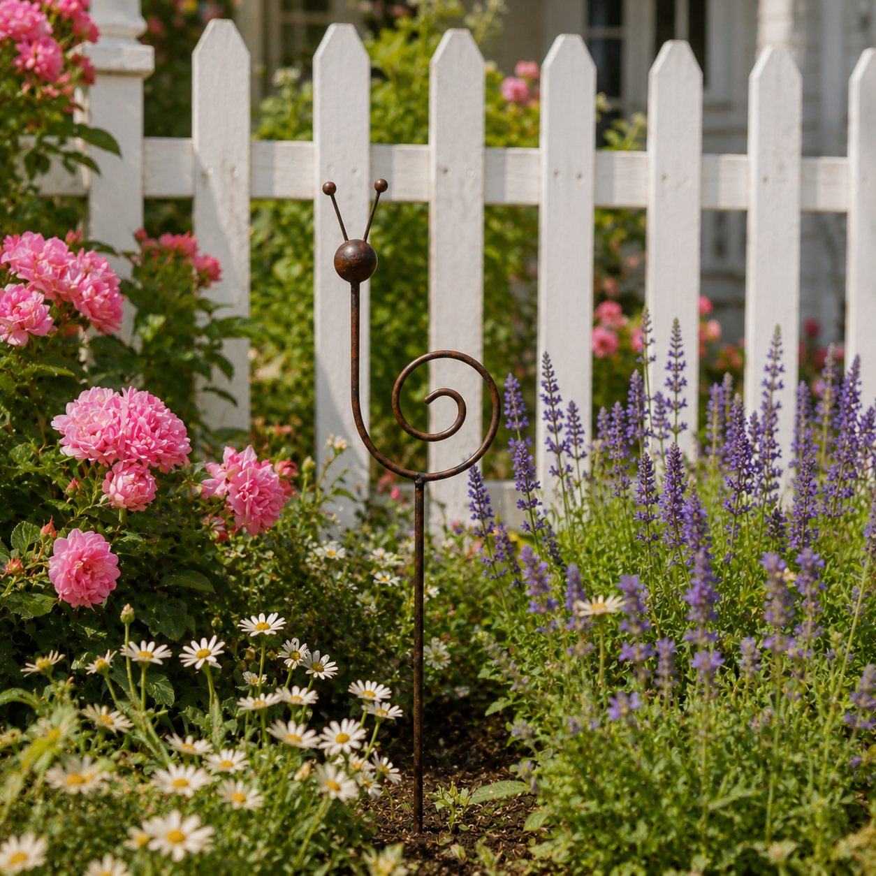 Rustic Metal Snail Garden Stake
