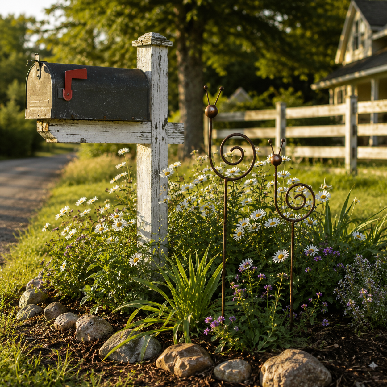 Rustic Metal Snail Garden Stake
