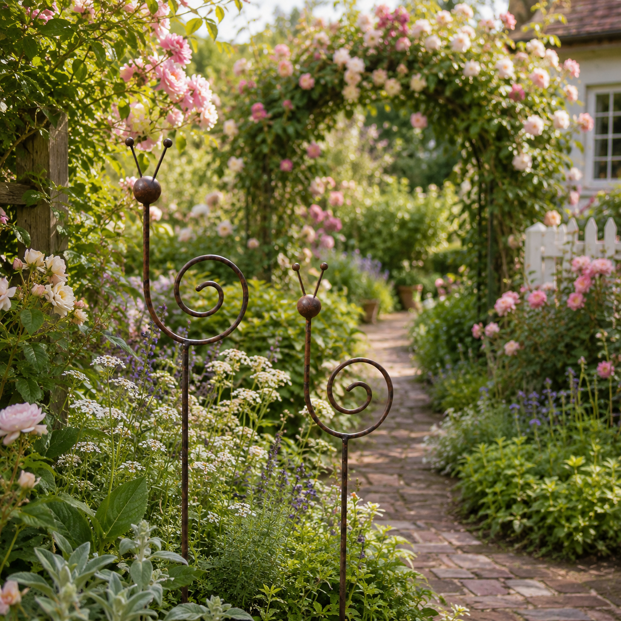 Rustic Metal Snail Garden Stake