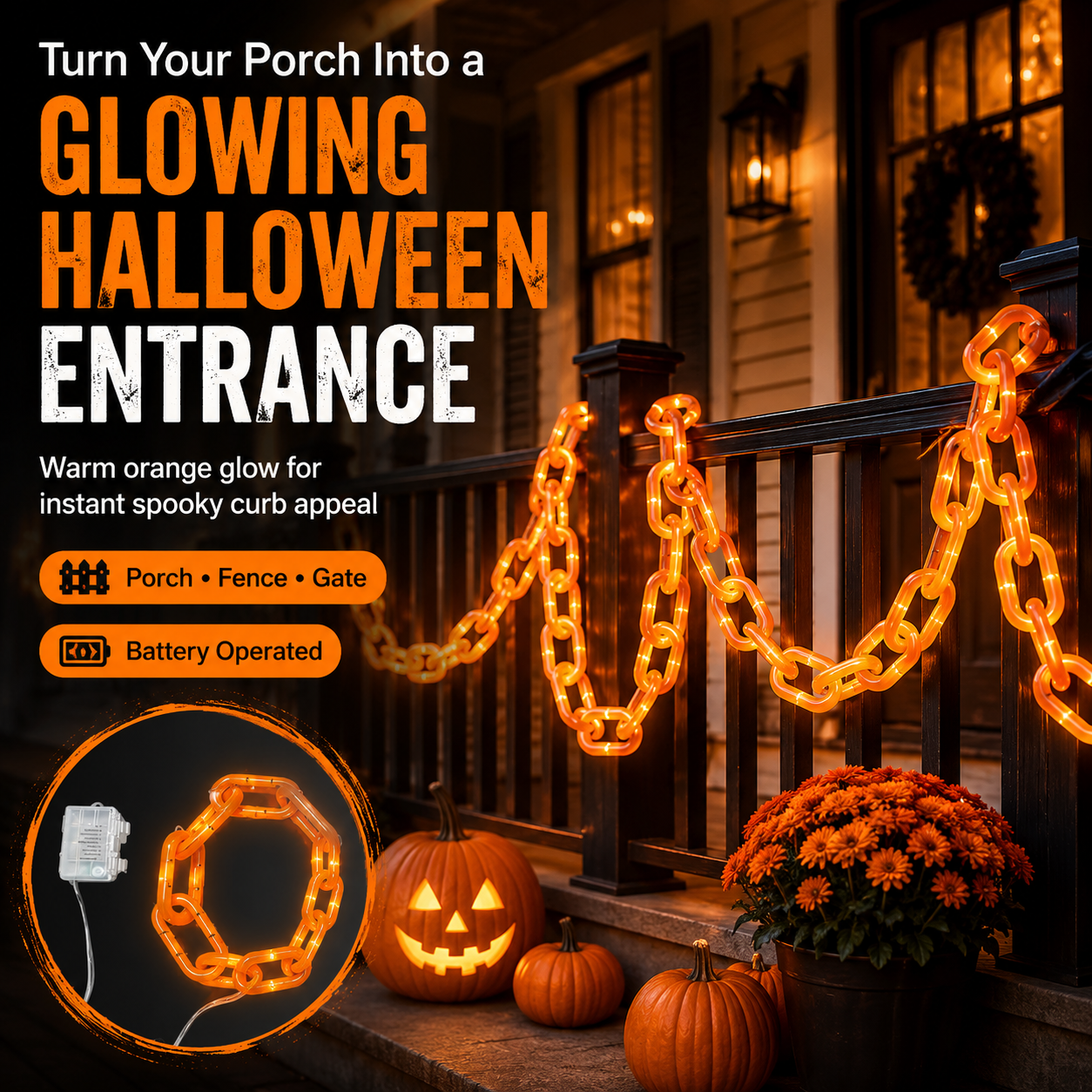 Light-Up Halloween Chain Garland