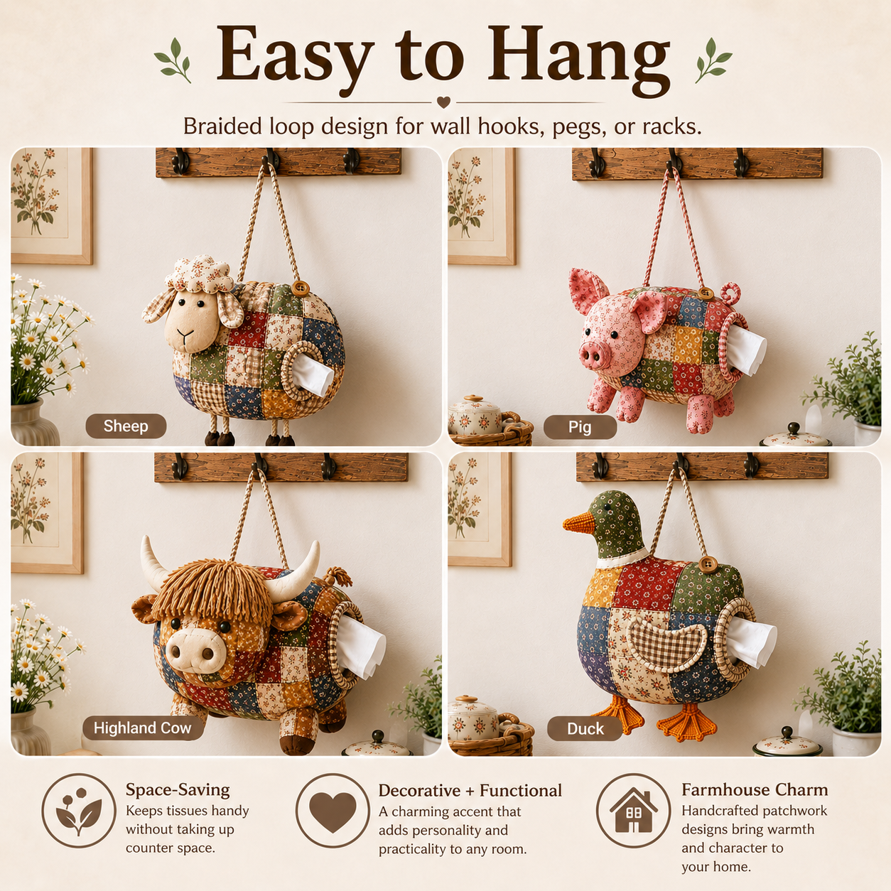 DIY Patchwork Animal Tissue Holder Kit