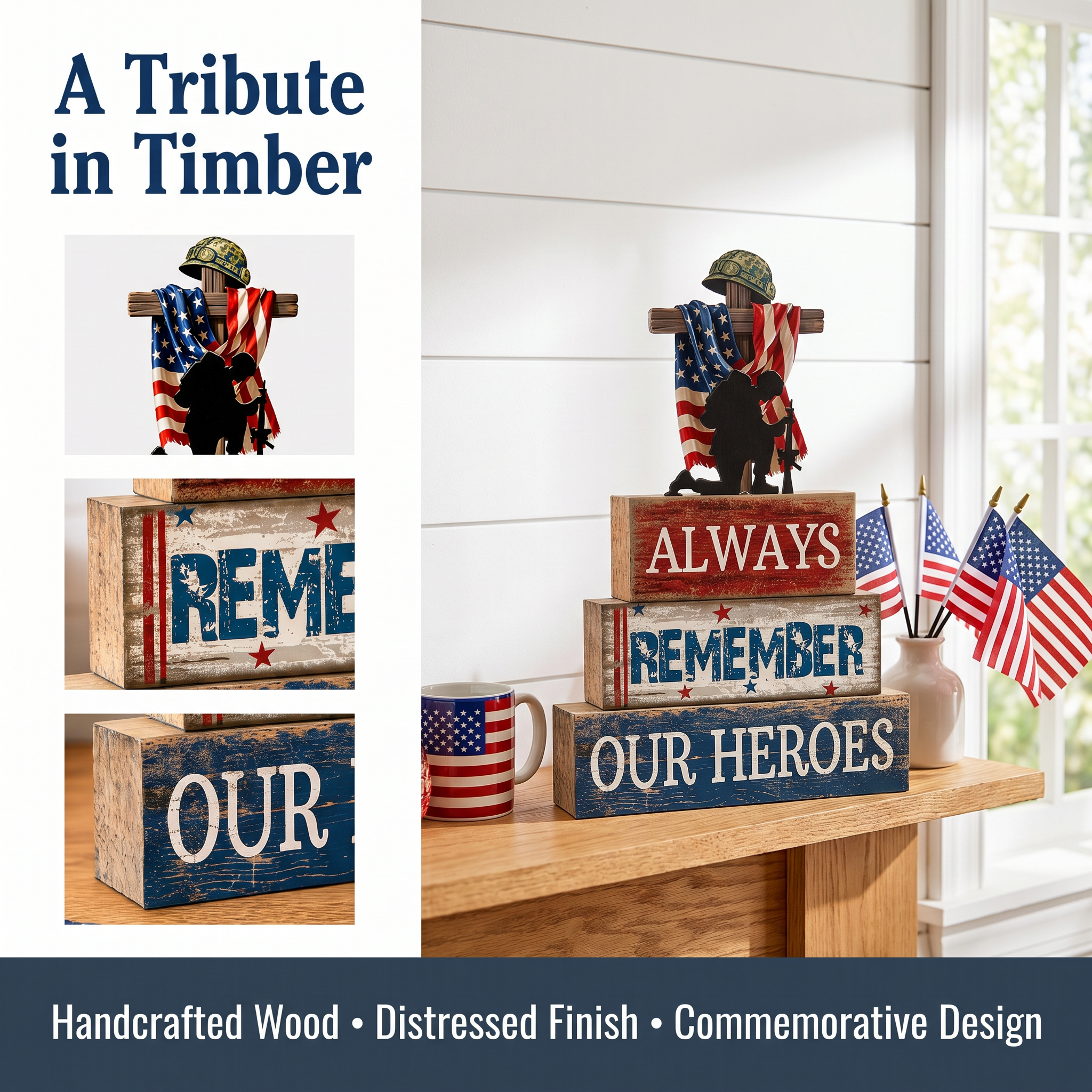 Patriotic Wooden Tabletop Decor