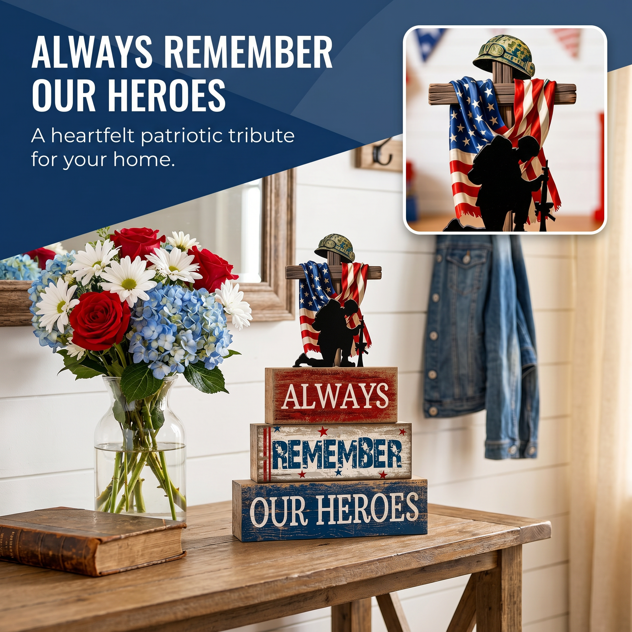 Patriotic Wooden Tabletop Decor