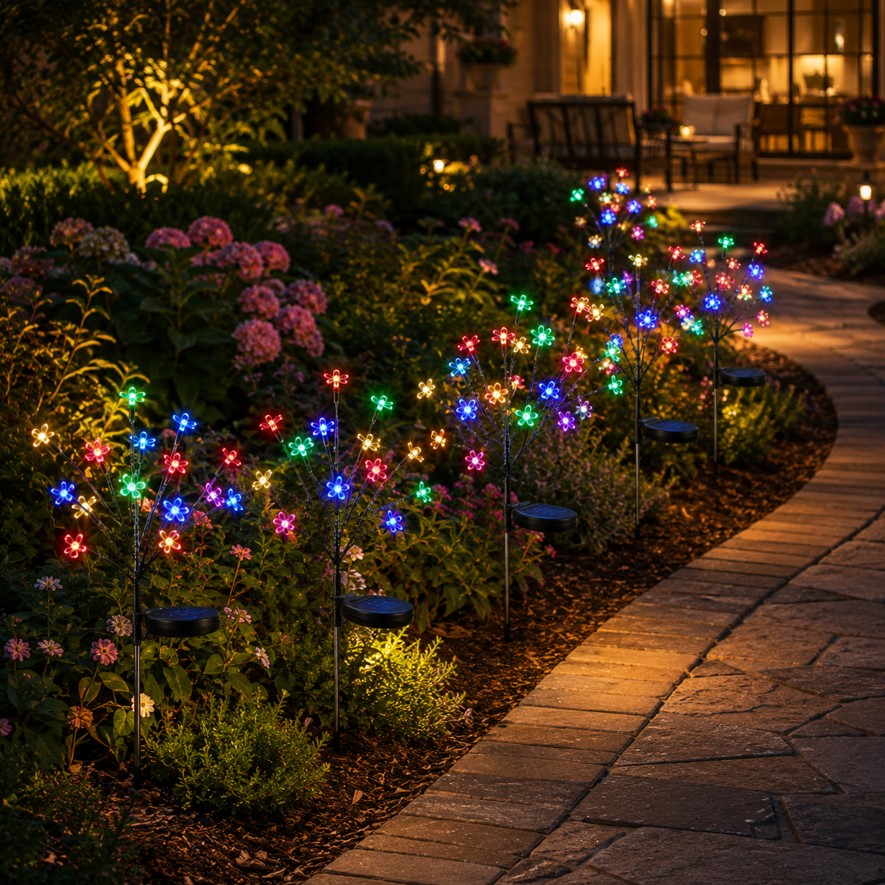 2-Pack Solar Flower LED Lights – 40-LED Outdoor Garden Decor for Patio, Yard & Pathway