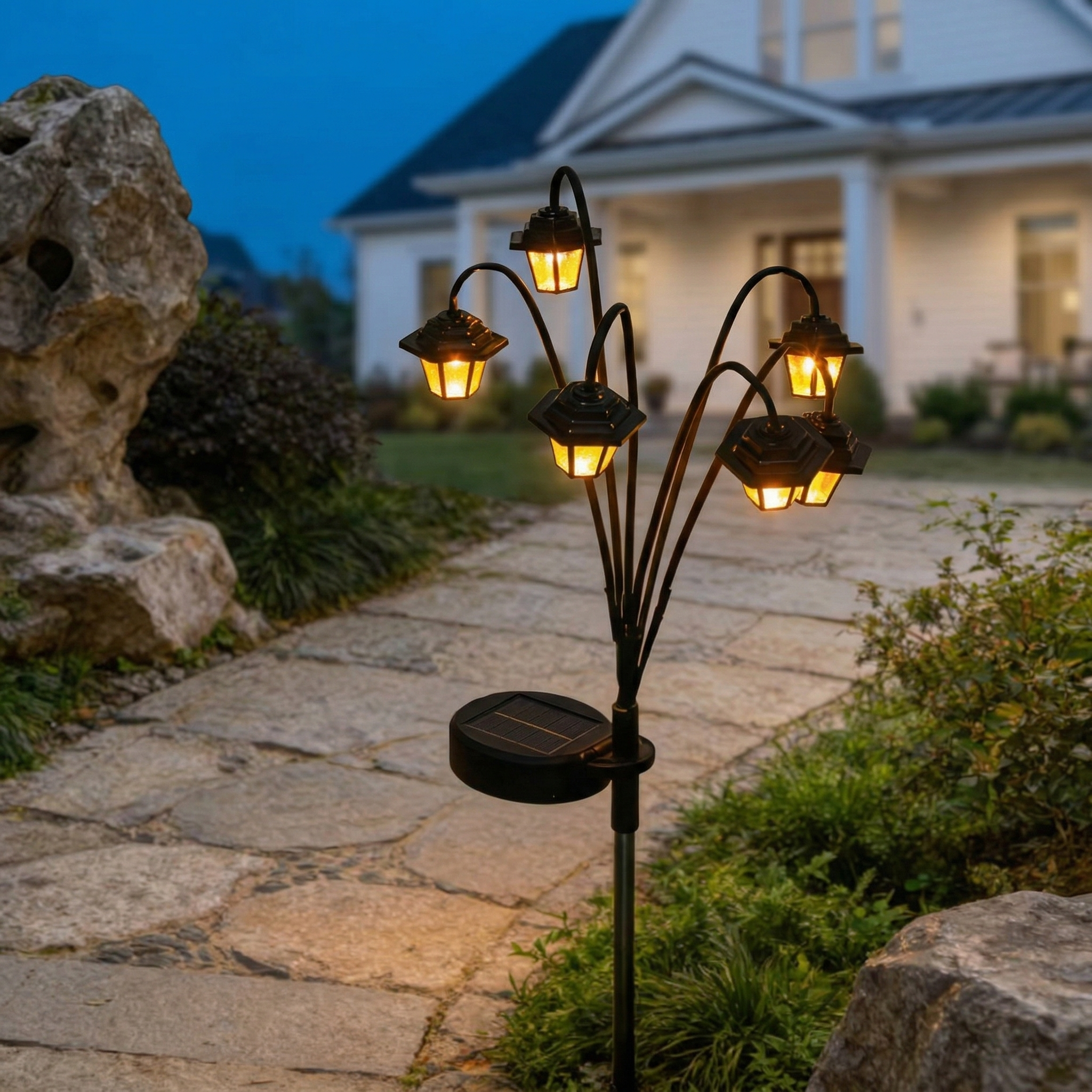 Vintage Solar Lantern Pathway Light