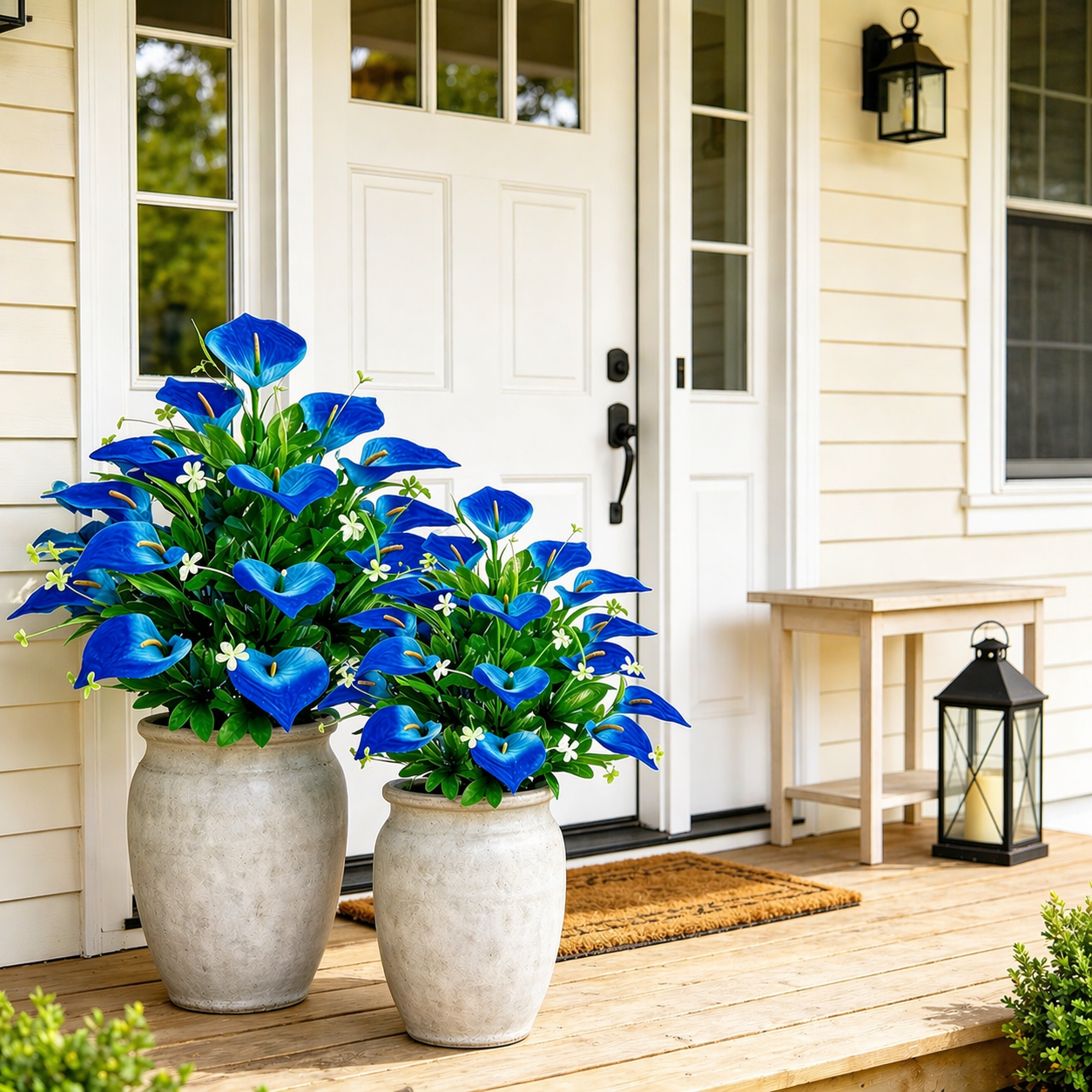 2-Bundle 36-Head Realistic Blue Calla Lily Bouquet